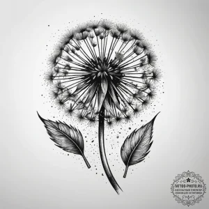 Tattoo sketch dandelion, artistic tattoo sket... - эскиз тату (№1758065046_0, 16.09.2025 23:24) — tattoo-photo.ru