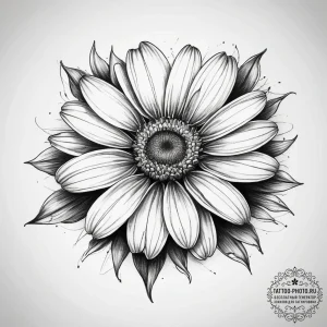 Tattoo sketch daisy, artistic tattoo sketch,... - эскиз тату (№1758066044_0, 16.09.2025 23:40) — tattoo-photo.ru