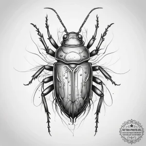 Tattoo sketch giant water bug, tattoo sketch... - эскиз тату (№1758067608_0, 17.09.2025 00:06) — tattoo-photo.ru