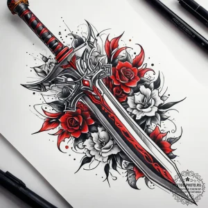 Tattoo sketch sword, tattoo flash sheet desig... - эскиз тату (№1758067805_0, 17.09.2025 00:10) — tattoo-photo.ru