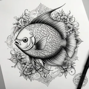 Tattoo sketch angelfish, tattoo flash sheet d... - эскиз тату (№1758070392_0, 17.09.2025 00:53) — tattoo-photo.ru