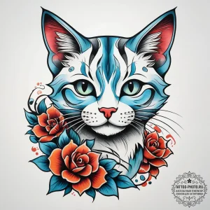 Tattoo sketch playful kitten tattoo, tattoo l... - эскиз тату (№1758075507_0, 17.09.2025 02:18) — tattoo-photo.ru