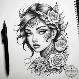 Tattoo sketch new school и linework персонаж - эскиз тату (№1758077698_0, 17.09.2025 02:54) — tattoo-photo.ru
