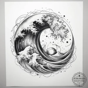 Tattoo sketch cosmic wave - эскиз тату (№1758077892_0, 17.09.2025 02:58) — tattoo-photo.ru