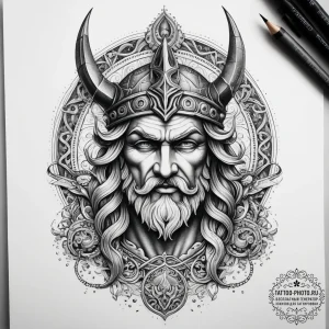 Tattoo sketch poseidon with a trident, concep... - эскиз тату (№1758078476_0, 17.09.2025 03:07) — tattoo-photo.ru