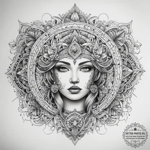 Tattoo sketch shamanic healer, concept art fo... - эскиз тату (№1758080833_0, 17.09.2025 03:47) — tattoo-photo.ru