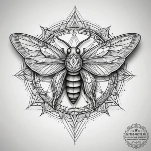 Tattoo sketch wax moth, tattoo flash sheet de... - эскиз тату (№1758082028_0, 17.09.2025 04:07) — tattoo-photo.ru