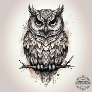 Tattoo sketch абстрактная сова, tattoo line a... - эскиз тату (№1758082614_0, 17.09.2025 04:16) — tattoo-photo.ru