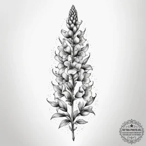 Tattoo sketch foxglove, concept art for tatto... - эскиз тату (№1758083001_0, 17.09.2025 04:23) — tattoo-photo.ru