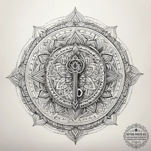 Tattoo sketch magical key, concept art for ta... - эскиз тату (№1758086157_0, 17.09.2025 05:15) — tattoo-photo.ru