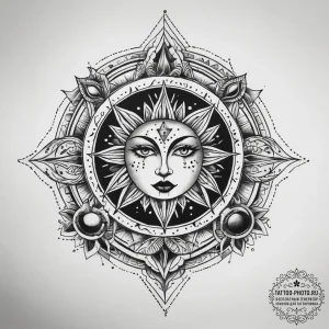 Tattoo sketch cosmic darkness, tattoo flash s... - эскиз тату (№1758087932_0, 17.09.2025 05:45) — tattoo-photo.ru