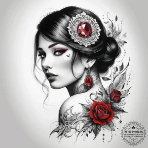 Tattoo sketch ruby - эскиз тату (№1758088320_0, 17.09.2025 05:52) — tattoo-photo.ru