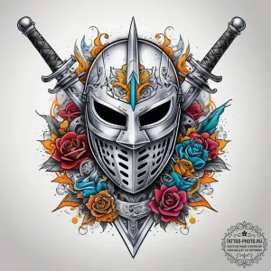 Tattoo sketch fencing sword and mask, tattoo... - эскиз тату (№1758090277_0, 17.09.2025 06:24) — tattoo-photo.ru