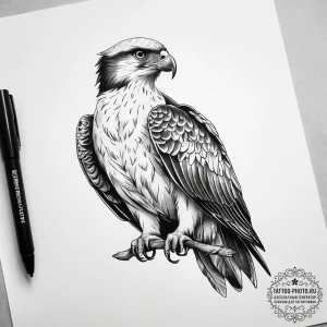 Tattoo sketch osprey, ink illustration for ta... - эскиз тату (№1758092648_0, 17.09.2025 07:04) — tattoo-photo.ru