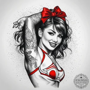 Tattoo sketch cheerleading a person cheering,... - эскиз тату (№1758095004_0, 17.09.2025 07:43) — tattoo-photo.ru