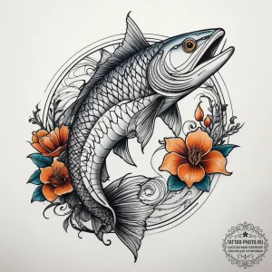 Tattoo sketch garfish, concept art for tattoo... - эскиз тату (№1758095608_0, 17.09.2025 07:53) — tattoo-photo.ru