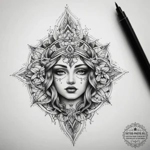 Tattoo sketch spiritual fount, tattoo line ar... - эскиз тату (№1758096000_0, 17.09.2025 08:00) — tattoo-photo.ru