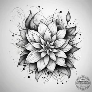 Tattoo sketch star flower - эскиз тату (№1758100766_0, 17.09.2025 09:19) — tattoo-photo.ru
