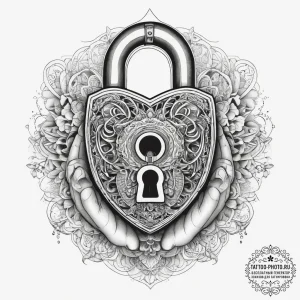 Tattoo hands with a lock, concept art for tat... - эскиз тату (№1758100964_0, 17.09.2025 09:22) — tattoo-photo.ru