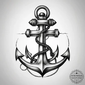 Tattoo sketch anchor - эскиз тату (№1758101963_0, 17.09.2025 09:39) — tattoo-photo.ru