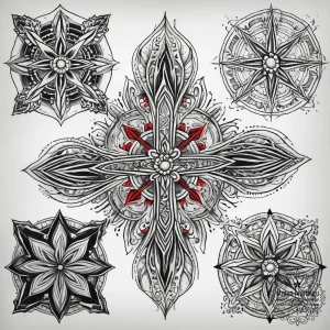 Tattoo sketch mirage, tattoo flash sheet desi... - эскиз тату (№1758102777_0, 17.09.2025 09:52) — tattoo-photo.ru