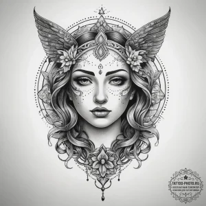 Tattoo sketch spiritual representation, tatto... - эскиз тату (№1758104166_0, 17.09.2025 10:16) — tattoo-photo.ru