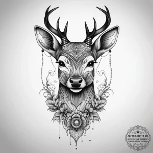 Tattoo sketch elegant doe tattoo, tattoo line... - эскиз тату (№1758104762_0, 17.09.2025 10:26) — tattoo-photo.ru