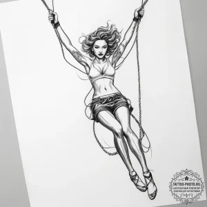 Tattoo sketch bungee jumping rope - эскиз тату (№1758106593_0, 17.09.2025 10:56) — tattoo-photo.ru