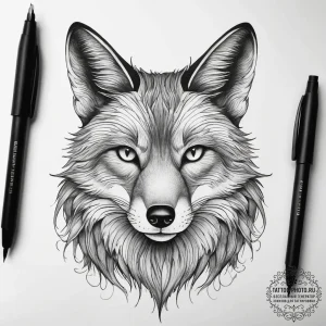 Tattoo sketch fox tattoo, concept art for tat... - эскиз тату (№1758107603_0, 17.09.2025 11:13) — tattoo-photo.ru