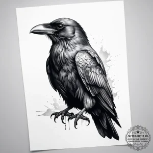 Tattoo sketch raven - эскиз тату (№1758108584_0, 17.09.2025 11:29) — tattoo-photo.ru