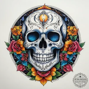 Tattoo sketch узор в виде черепа с луной, tat... - эскиз тату (№1758109177_0, 17.09.2025 11:39) — tattoo-photo.ru
