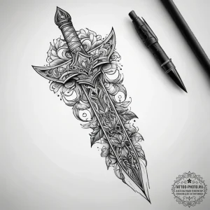 Tattoo sketch dagger sheath - эскиз тату (№1758109374_0, 17.09.2025 11:42) — tattoo-photo.ru