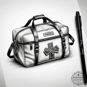 Tattoo sketch paramedic medical bag - эскиз тату (№1758113393_0, 17.09.2025 12:49) — tattoo-photo.ru