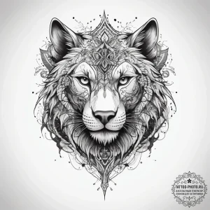 Tattoo sketch sacred beast, ink illustration... - эскиз тату (№1758113972_0, 17.09.2025 12:59) — tattoo-photo.ru