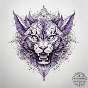 Tattoo sketch purple, ink illustration for ta... - эскиз тату (№1758114165_0, 17.09.2025 13:02) — tattoo-photo.ru
