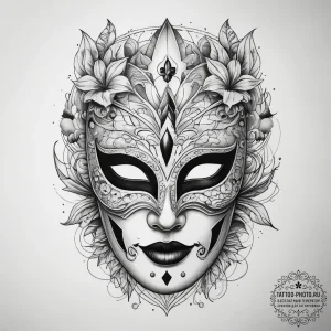 Tattoo sketch masquerade mask tattoo, tattoo... - эскиз тату (№1758114752_0, 17.09.2025 13:12) — tattoo-photo.ru