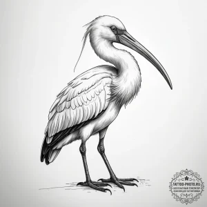 Tattoo sketch puns a ibis that says "i'm a ib... - эскиз тату (№1758117109_0, 17.09.2025 13:51) — tattoo-photo.ru