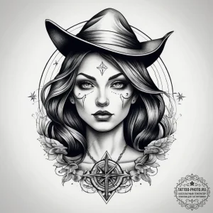 Tattoo sketch witch tattoo, tattoo drawing ou... - эскиз тату (№1758117507_0, 17.09.2025 13:58) — tattoo-photo.ru
