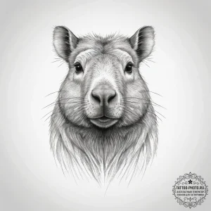 Tattoo sketch capybara, artistic tattoo sketc... - эскиз тату (№1758117703_0, 17.09.2025 14:01) — tattoo-photo.ru