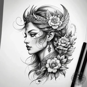 Tattoo sketch mystical art - эскиз тату (№1758120230_0, 17.09.2025 14:43) — tattoo-photo.ru