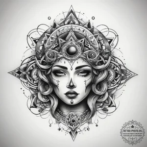Tattoo sketch cosmic soul, ink illustration f... - эскиз тату (№1758121398_0, 17.09.2025 15:03) — tattoo-photo.ru