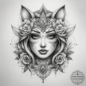 Tattoo sketch bronze, artistic tattoo sketch,... - эскиз тату (№1758121976_0, 17.09.2025 15:12) — tattoo-photo.ru