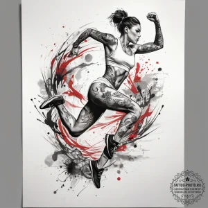 Tattoo sketch track and field person jumping,... - эскиз тату (№1758125086_0, 17.09.2025 16:04) — tattoo-photo.ru