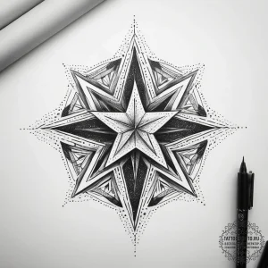 Tattoo sketch velvet jacket with a star, tatt... - эскиз тату (№1758125282_0, 17.09.2025 16:08) — tattoo-photo.ru