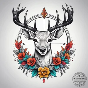 Tattoo sketch hunting bow and arrow with a de... - эскиз тату (№1758128106_0, 17.09.2025 16:55) — tattoo-photo.ru