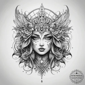 Tattoo sketch blessed creation, tattoo line a... - эскиз тату (№1758128311_0, 17.09.2025 16:58) — tattoo-photo.ru