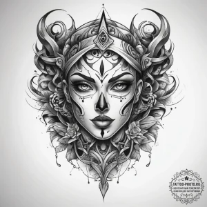 Tattoo sketch immortal, concept art for tatto... - эскиз тату (№1758128505_0, 17.09.2025 17:01) — tattoo-photo.ru