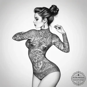 Tattoo sketch silhouette of dancer, ink illus... - эскиз тату (№1758130680_0, 17.09.2025 17:38) — tattoo-photo.ru