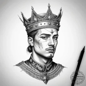 Tattoo sketch soldier with a crown, tattoo sk... - эскиз тату (№1758131722_0, 17.09.2025 17:55) — tattoo-photo.ru