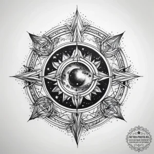 Tattoo sketch cosmic past - эскиз тату (№1758133130_0, 17.09.2025 18:18) — tattoo-photo.ru